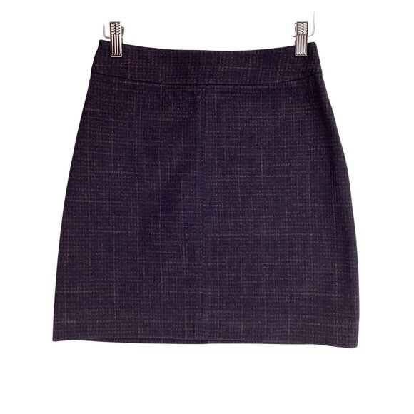 See By Chloé‎ Skirt Size 34 US 0-2 Ink Navy Plaid Cotton Pencil Mini - Picture 4 of 10
